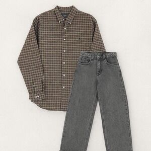 Ralph Lauren Plaid Button Down‎ Shirt Long Sleeve Cotton XXL